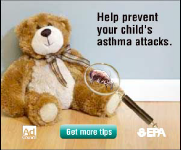 Web ad stating Help prevent your child's asthma attacks